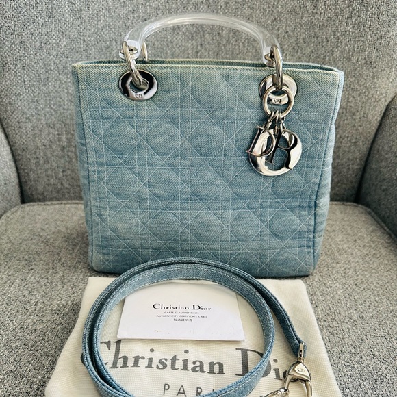 Dior Handbags - SOLD Christian Dior Lady Dior Cannage Denim Purse
